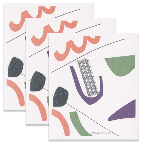 Eco-Friendly Swedish Dishcloths - Abstract A Set of 3 (Paper Towel Replacements) - SWEDEdishcloths.com