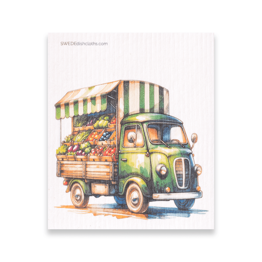 Eco-Friendly Swedish Dishcloths - Green Produce Truck (Paper Towel Replacement) - SWEDEdishcloths.com