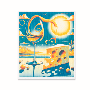 Eco-Friendly Swedish Dishcloths - Mixed Surreal Wine Set of 3 (Paper Towel Replacements, One of Each Design) - SWEDEdishcloths.com