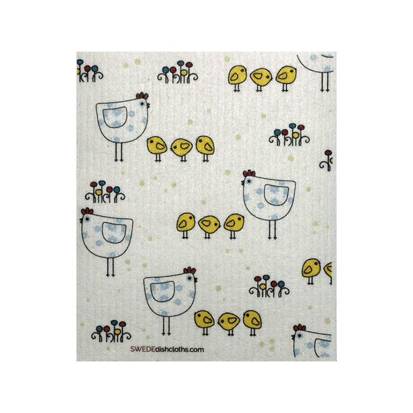 Chicken Family One Swedish Dishcloth