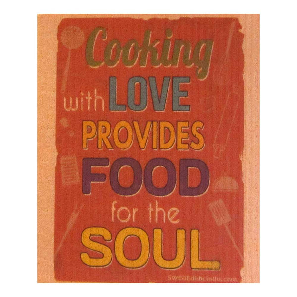Food for the Soul on Orange One cloth Swedish Dishcloths | ECO Friendly Absorbent Cleaning Cloth