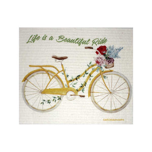 Swedish Dishcloths Bike Sayings Set of 3 cloths (one of each design)  Eco Friendly Absorbent Cleaning Cloth