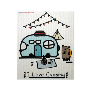 I Love Camping One cloth Swedish Dishcloths | ECO Friendly Absorbent Cleaning Cloth