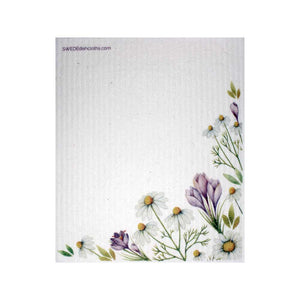 Swedish Dishcloths Mixed Purple Wildflowers Set of 3 cloths (one of each design)  Eco Friendly Absorbent Cleaning Cloth