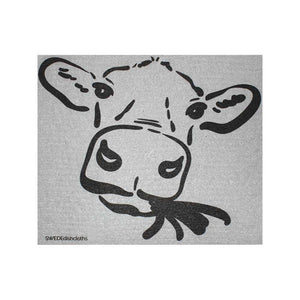Swedish Dishcloths Cow Silhouettes Set of 4 cloths (one of each design)  Eco Friendly Absorbent Cleaning Cloth
