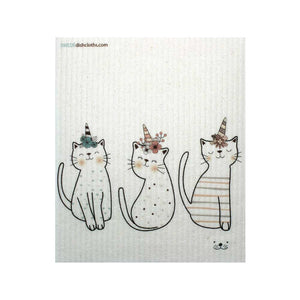 Mixed Caticorn Set of 3 cloths (One of each design) Swedish Dishcloths ECO  Absorbent Cleaning Cloth