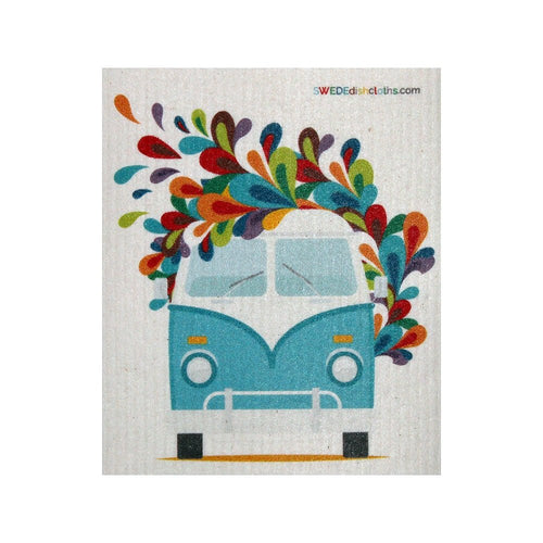 Swedish Dishcloth One Swedish Dishcloth Hippie Bus Design - SWEDEdishcloths.com