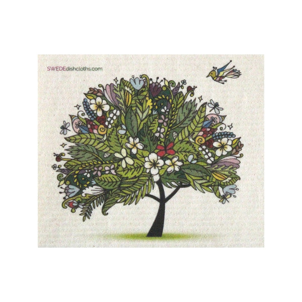 Tropical Tree One Each Swedish Dishcloth | Eco Friendly Absorbent Cleaning Cloth | Reusable Cleaning Wipes - 1